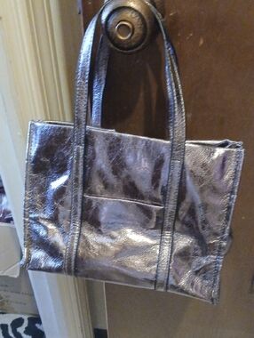 Metallic Silver Women's Tote Bag